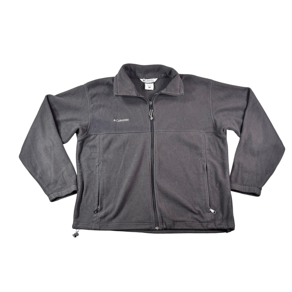 Columbia Mens Fleece Jacket Full Zip Gray Large Outdoor Hiking Layering